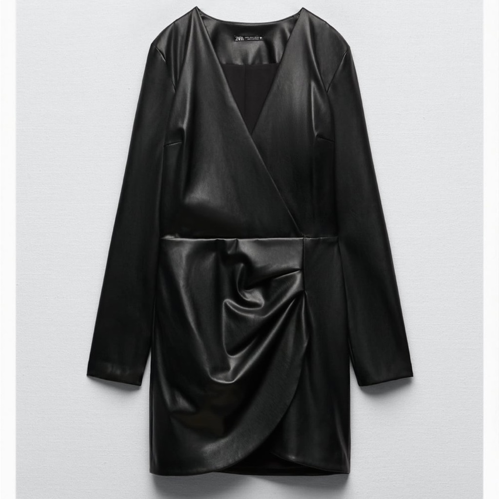 Black Faux Leather Zara Dress size XS